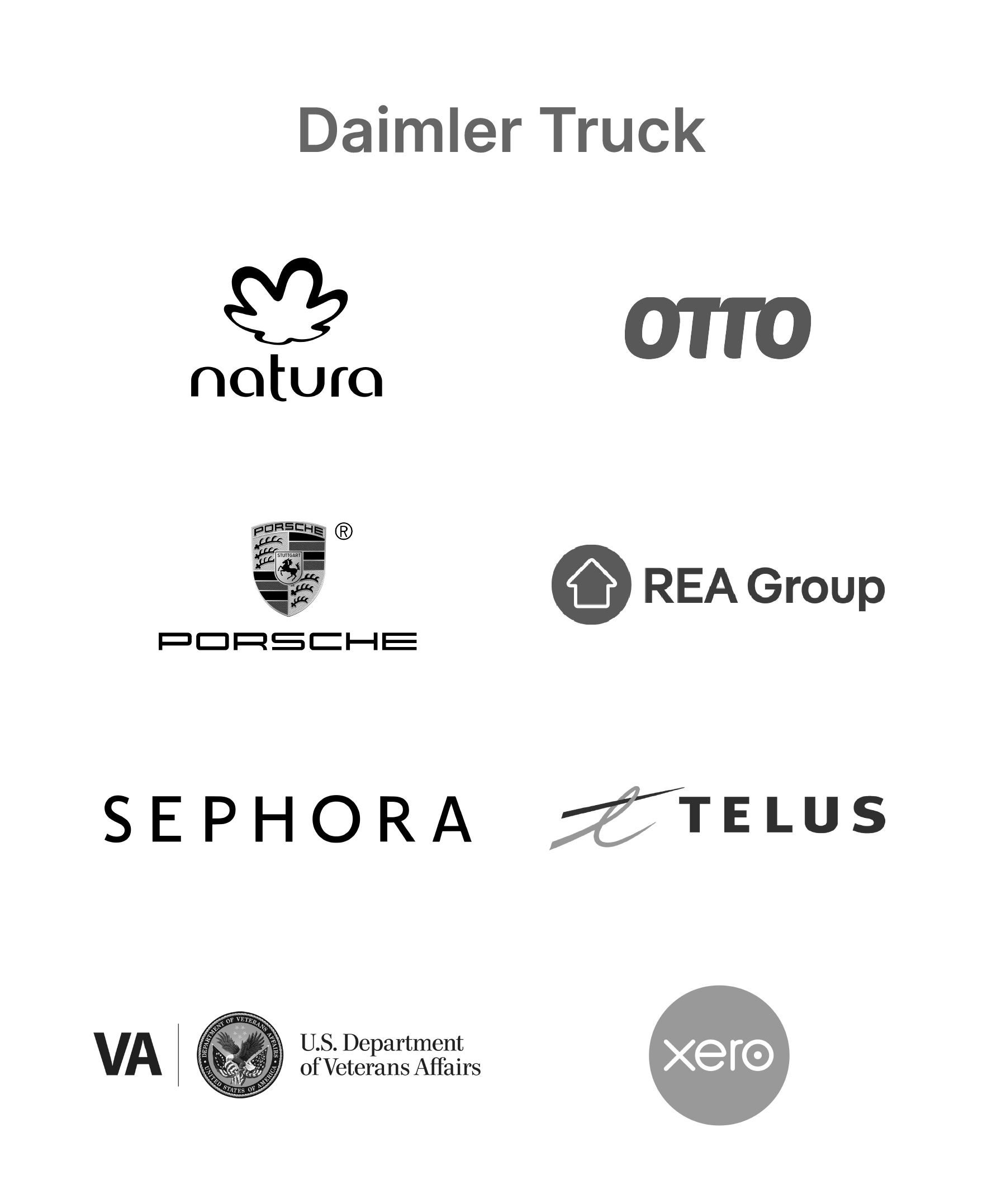 A list of 30+ Thoughtworks clients including brands like Daimler, Autoscout24, Bosch, Qantas and GoJek